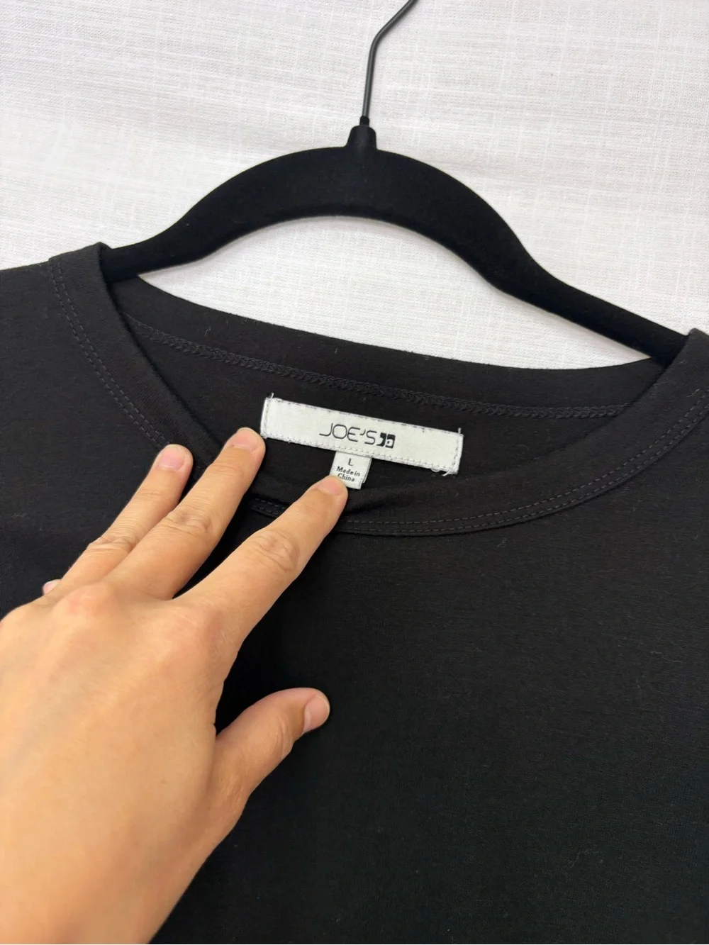 Joe's Jeans Black Crewneck T-Shirt - Picture 2 of 4